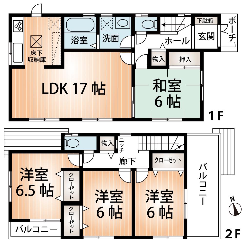 Floor plan. (No. 21 locations), Price 20.8 million yen, 4LDK, Land area 175.38 sq m , Building area 98.82 sq m