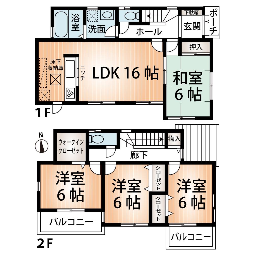 Floor plan. (No. 22 locations), Price 25,800,000 yen, 4LDK, Land area 151.66 sq m , Building area 98.82 sq m