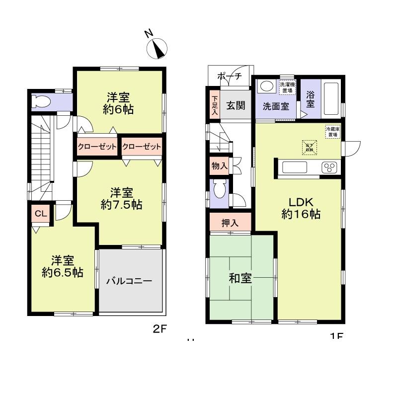 Floor plan. 27.3 million yen, 4LDK, Land area 120.66 sq m , Building area 96.96 sq m