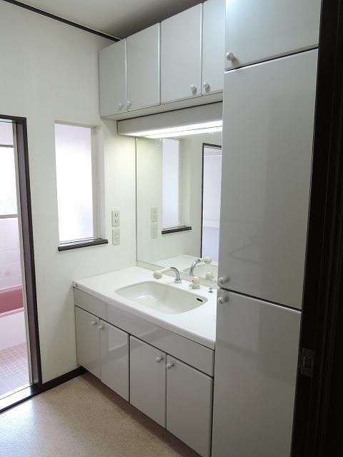 Wash basin, toilet. Here is also a storage of room