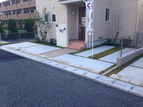 Parking lot. Parking spaces are two possible parking