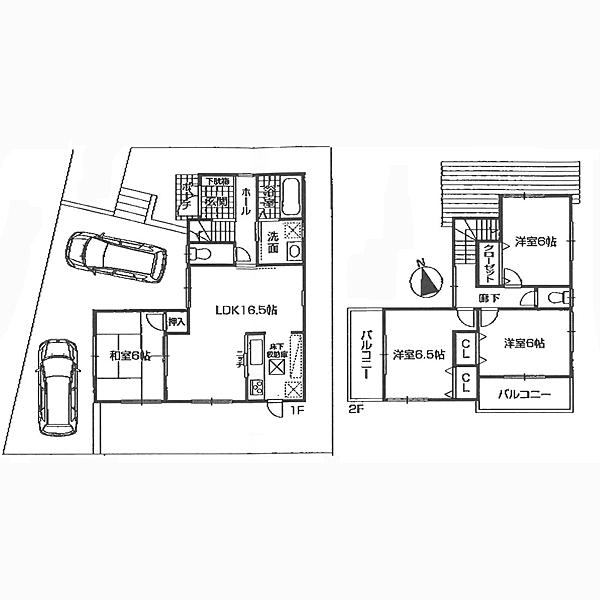 Floor plan. 30,800,000 yen, 4LDK, Land area 136.39 sq m , Building area 93.96 sq m