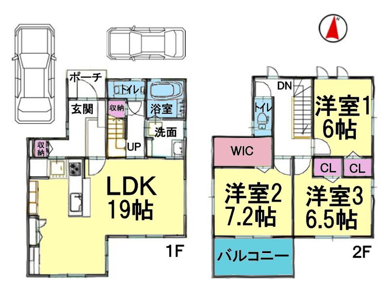 Floor plan. 41,800,000 yen, 3LDK, Land area 126.32 sq m , Building area 102.88 sq m