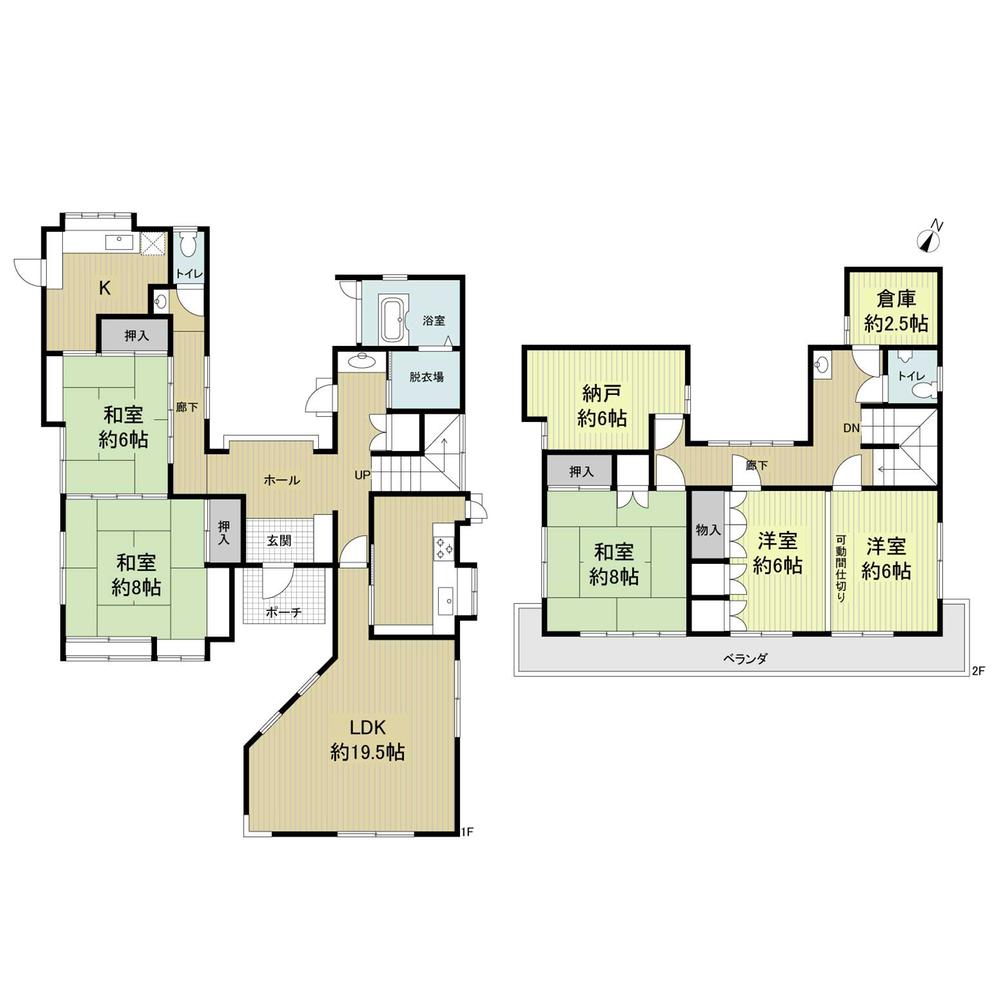 Floor plan. 24,800,000 yen, 5LDK + 2S (storeroom), Land area 279 sq m , Building area 169.18 sq m