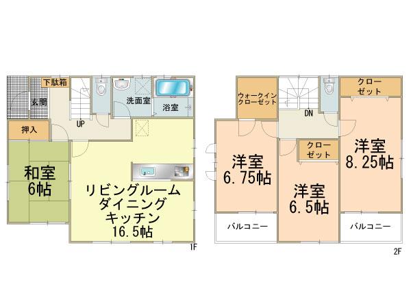 Floor plan. (3 Building), Price 29,800,000 yen, 4LDK, Land area 116.05 sq m , Building area 105.99 sq m