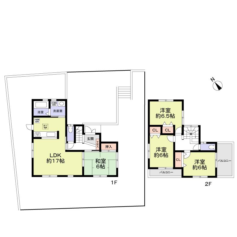 Floor plan. 25,800,000 yen, 4LDK, Land area 203.32 sq m , Building area 95.58 sq m