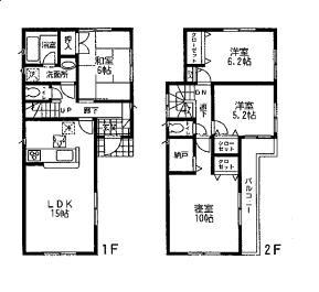 Floor plan. 24,800,000 yen, 4LDK + S (storeroom), Land area 126.05 sq m , Building area 97.6 sq m