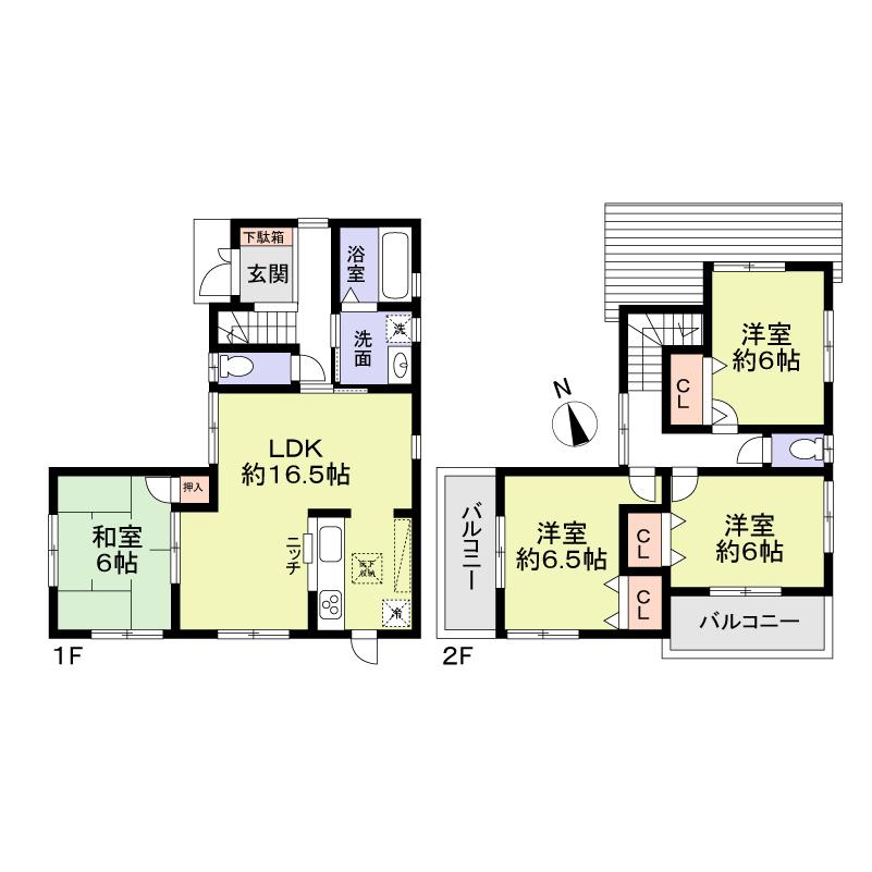 Floor plan. 30,800,000 yen, 4LDK, Land area 136.39 sq m , Building area 93.96 sq m