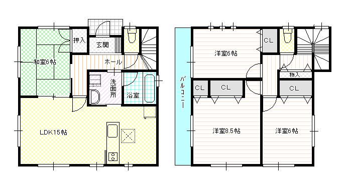 Floor plan. 21,800,000 yen, 4LDK, Land area 131.4 sq m , Building area 97.6 sq m 4LDK