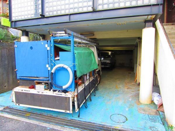 Parking lot. But it is hard to see if there is a car, Four or more parking is available!