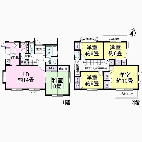 Floor plan. 34,800,000 yen, 5LDK, Land area 184.82 sq m , It is a building area of 134.16 sq m floor plan