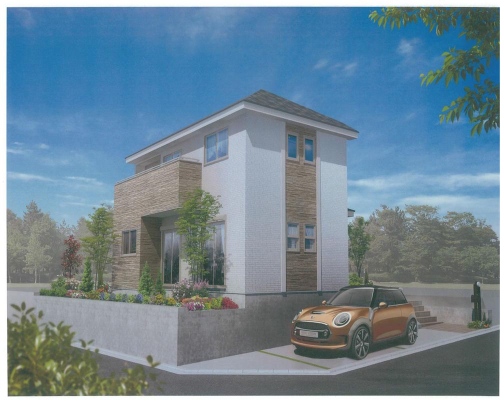 Rendering (appearance). (1 Building) Rendering day ・ Ventilation good ・ Gardening standard construction in fashionable appearance