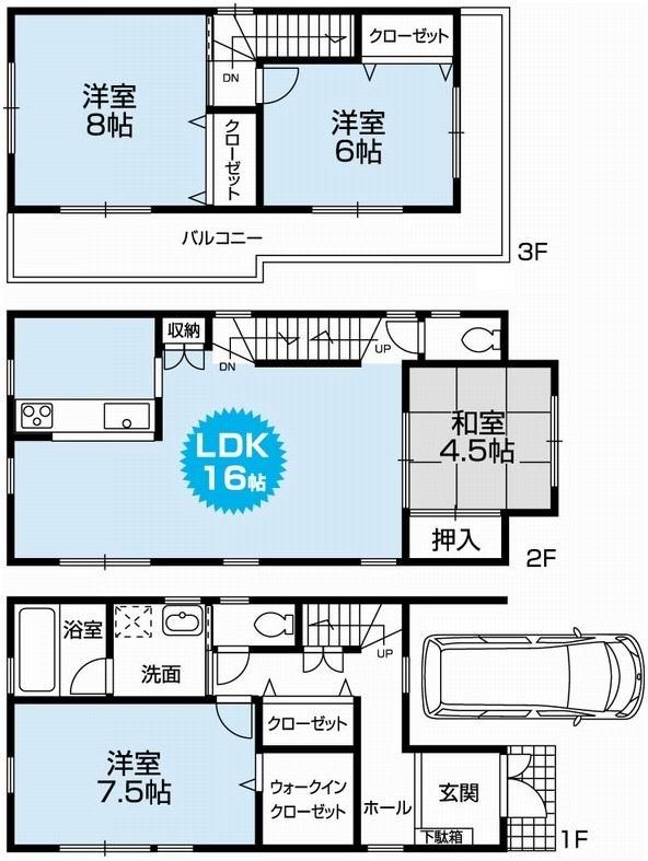 Floor plan. 27,800,000 yen, 4LDK, Land area 69.46 sq m , Building area 114.48 sq m Mato (4LDK). Newly built one detached houses with car port. Daylighting ・ Good view. You views of the sea.