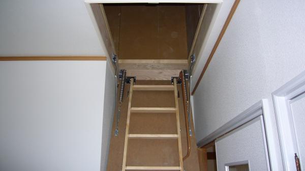 Receipt. Stairs to the attic storage