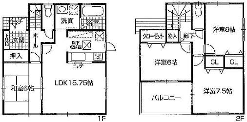 Floor plan. (No. 2 locations), Price 26,300,000 yen, 4LDK, Land area 175.21 sq m , Building area 95.58 sq m