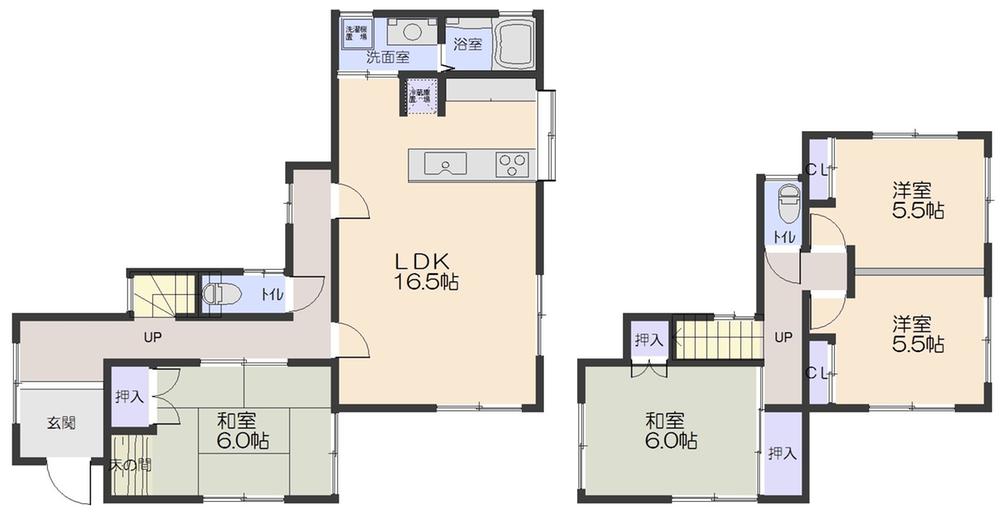 Floor plan. 13.5 million yen, 4LDK, Land area 149.69 sq m , Building area 94.39 sq m