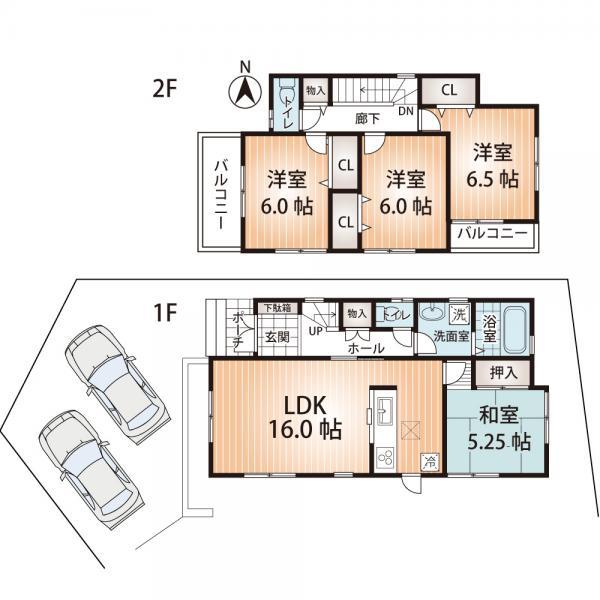 Floor plan. 27,800,000 yen, 4LDK, Land area 126.42 sq m , Building area 95.17 sq m