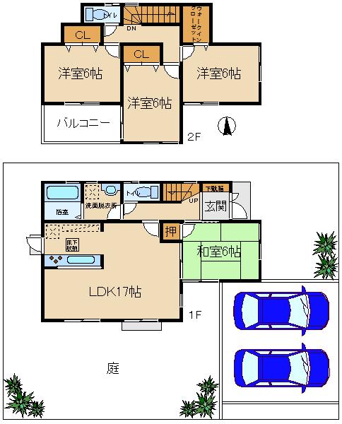 Floor plan. 26,800,000 yen, 4LDK, Land area 179.25 sq m , Building area 96.39 sq m