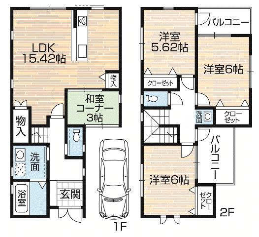 Floor plan. 22 million yen, 3LDK, Land area 99 sq m , Building area 90.66 sq m