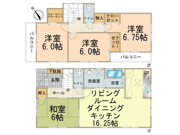 Floor plan. 28,900,000 yen, 4LDK, Land area 145.39 sq m , Building area 95.37 sq m