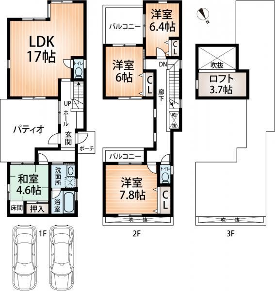 Floor plan. 36 million yen, 4LDK, Land area 139.89 sq m , Building area 103.96 sq m