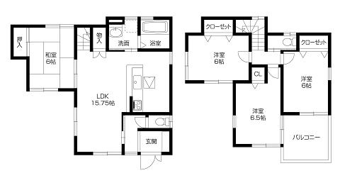 Floor plan. 24,800,000 yen, 4LDK, Land area 109.67 sq m , Building area 95.58 sq m