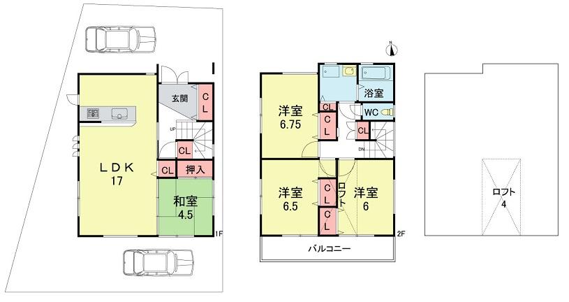 Floor plan. 27,880,000 yen, 4LDK, Land area 114.81 sq m , Building area 96.8 sq m