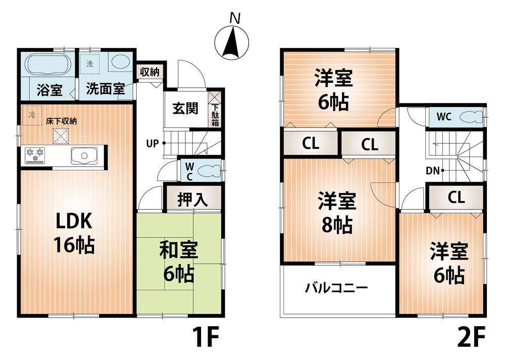 Floor plan. (No. 1 point), Price 31,800,000 yen, 4LDK, Land area 113.8 sq m , Building area 101.43 sq m