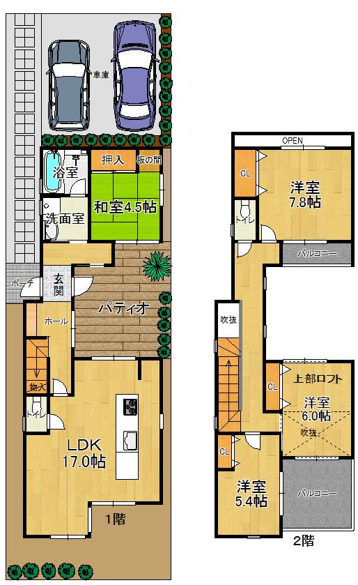 Floor plan. (West Wing), Price 36 million yen, 4LDK, Land area 139.89 sq m , Building area 103.96 sq m
