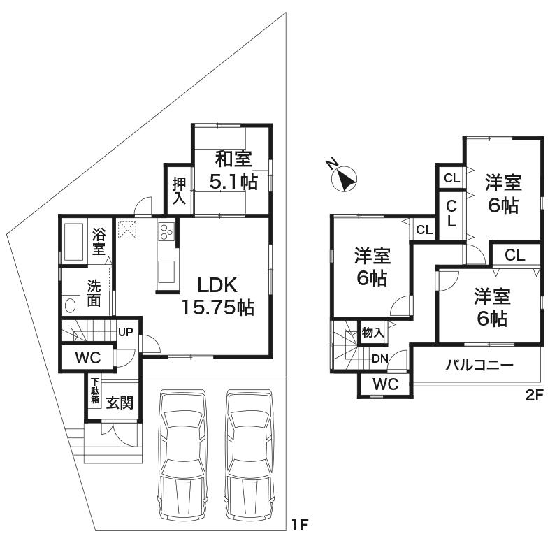 Floor plan. 25,800,000 yen, 4LDK, Land area 129.42 sq m , Building area 95.58 sq m