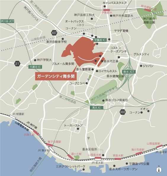 Local guide map. Wide-area map