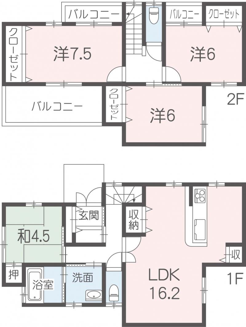 Floor plan. (C No. land), Price 31,800,000 yen, 4LDK, Land area 96.87 sq m , Building area 102.06 sq m