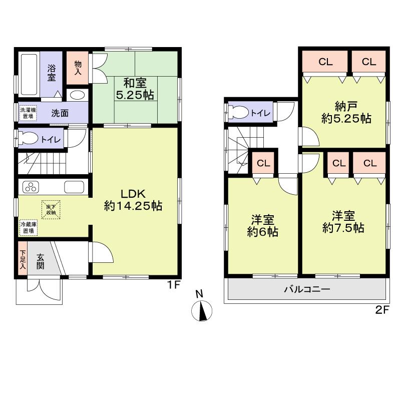 Floor plan. 26,300,000 yen, 4LDK, Land area 102.75 sq m , Building area 89.9 sq m