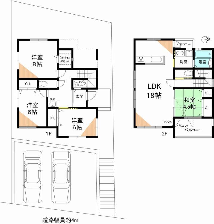 Floor plan. 27,800,000 yen, 4LDK, Land area 173.69 sq m , Building area 173.69 sq m