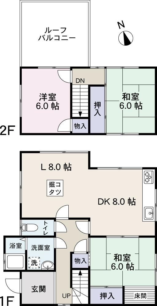 Floor plan. 6.8 million yen, 3LDK, Land area 120.69 sq m , Building area 84.45 sq m