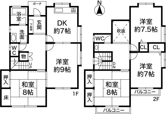 Floor plan. 21,800,000 yen, 4LDK, Land area 197.33 sq m , Building area 119.5 sq m