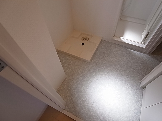 Washroom. Washing machine in the room