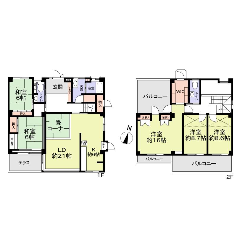 Floor plan. 35,800,000 yen, 5LDK, Land area 360.16 sq m , Building area 187.51 sq m