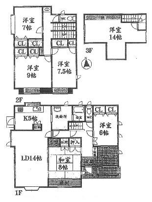 Floor plan. 38,800,000 yen, 6LDK, Land area 226.48 sq m , Building area 179.43 sq m