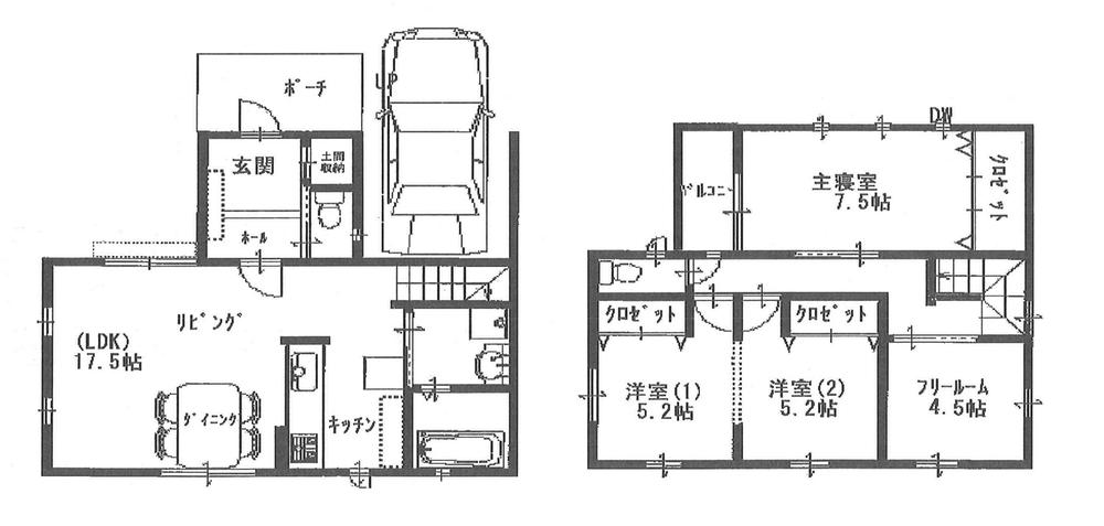 Floor plan. 35,800,000 yen, 3LDK + S (storeroom), Land area 92.35 sq m , It is functional 3SLDK with a focus on building area 96.88 sq m large LDK.  Rare property is to take this much of the floor plan in the immediate location walk from JR Tarumi Station. 