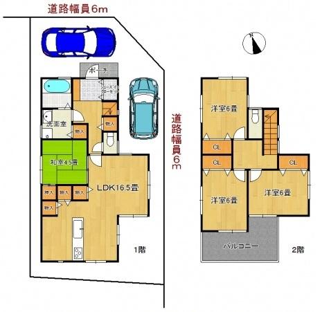 Floor plan. 31,800,000 yen, 4LDK, Land area 107.2 sq m , Bright is a floor plan that takes advantage heart's content the goodness of the building area 99.37 sq m corner lot! 