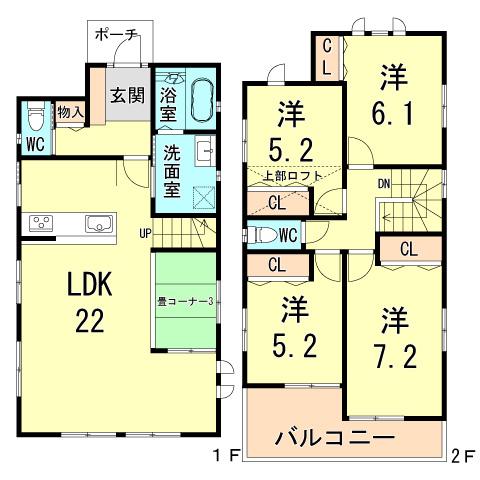 Floor plan. 30,800,000 yen, 4LDK, Land area 173.76 sq m , Building area 105.16 sq m