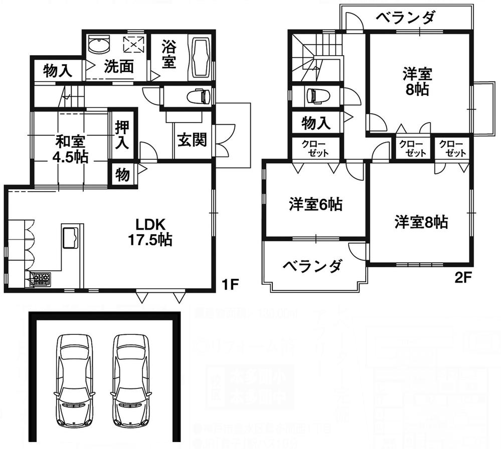 Floor plan. 54,800,000 yen, 4LDK, Land area 132.45 sq m , Building area 147.19 sq m