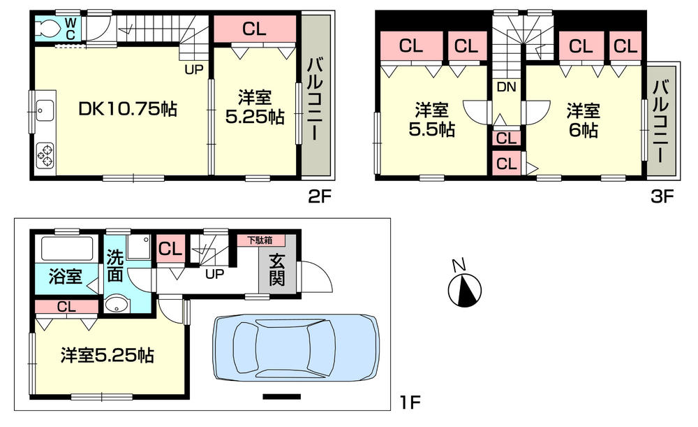 Floor plan. 26,800,000 yen, 4DK, Land area 53.14 sq m , Building area 94.59 sq m 4DK