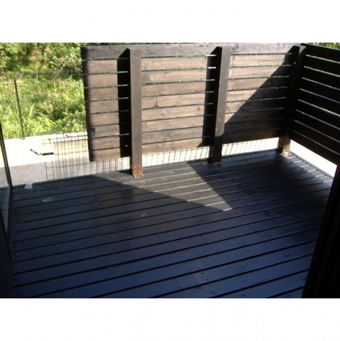 Balcony. Wood deck