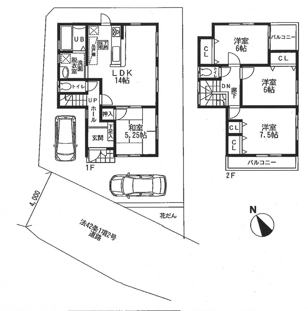 Compartment figure. 19.3 million yen, 4LDK, Land area 119.05 sq m , Building area 91.52 sq m