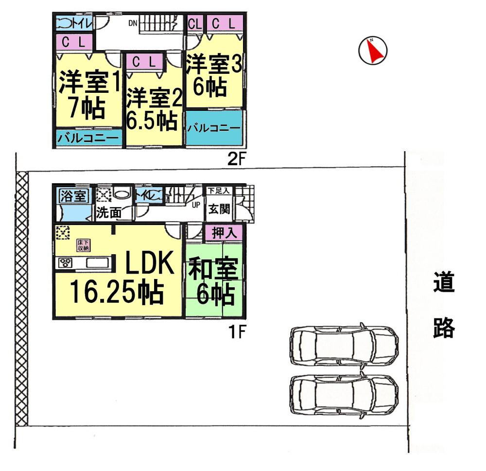 Floor plan. 25,800,000 yen, 4LDK, Land area 234.23 sq m , Building area 99.22 sq m