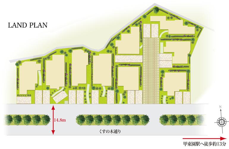 The entire compartment Figure. All 9 compartment, Site area 164m2 (about 49.6 square meters) or more, South side is facing the "tree street camphor".