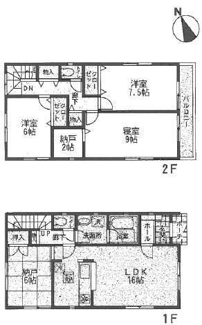 Floor plan. 33,800,000 yen, 4LDK + S (storeroom), Land area 115.79 sq m , Building area 106.11 sq m