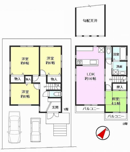 Floor plan. 42,800,000 yen, 4LDK, Land area 120.2 sq m , Building area 95.58 sq m